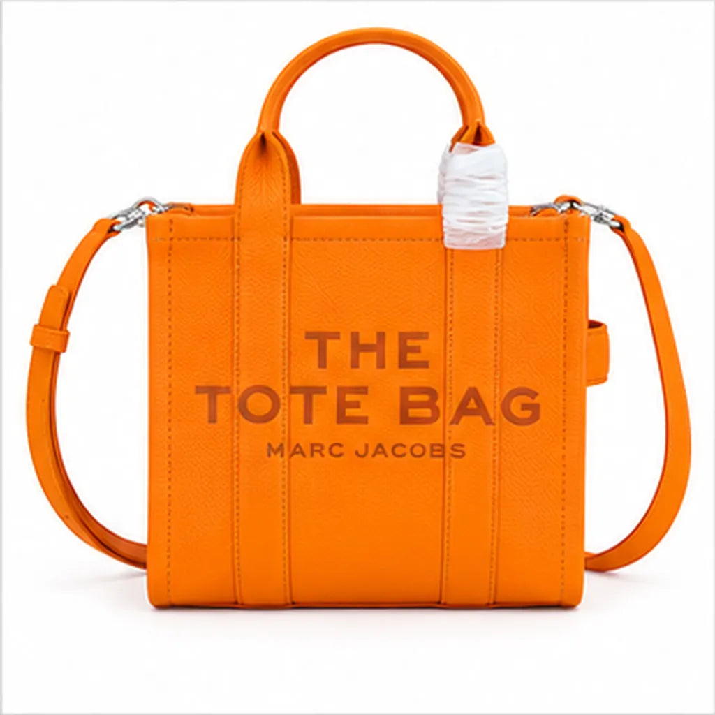 Marc Jacobs The Tote Bag Small Mustard Yellow Pebbled Leather Tote Bag with Adjustable Crossbody Strap