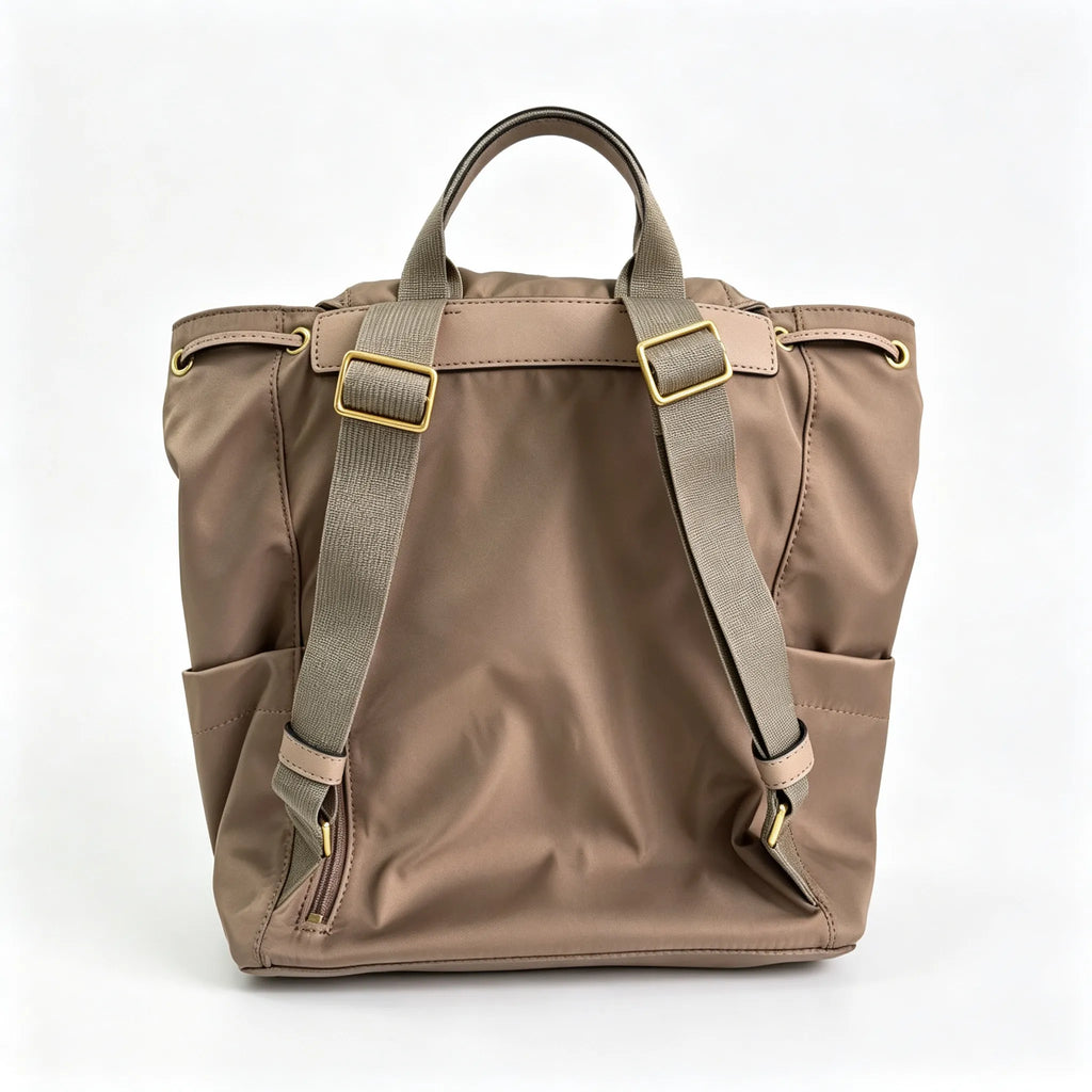 Tory Burch Perry taupe adjustable shoulder strap lightweight travel/commuter bag women's style