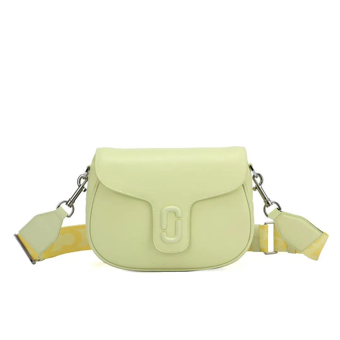 Marc Jacobs The J Marc Saddle Bag Orange Smooth Leather Crossbody Bag with Logo Strap