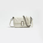 Marc Jacobs J Marc Mini Quilted Chain Bag | White Lambskin  Detachable Shoulder Strap Women's Designer Crossbody Bag