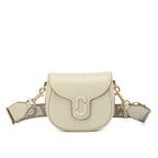 Marc Jacobs J Marc Saddle Bag, bright green smooth leather crossbody bag with brand logo shoulder strap.
