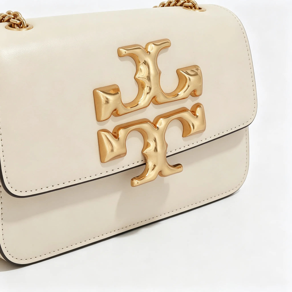 Tory Burch Eleanor off-white calfskin leather rope chain shoulder strap multi-angle carrying option for women