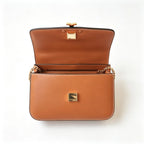 Tory Burch Eleanor tan calfskin leather chain shoulder strap women's multi-way carrying option