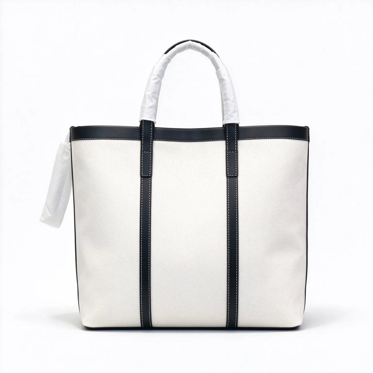 Burberry London Canvas Tote Bag Globe Print Leather Trim Shoulder Shopping Bag