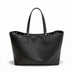 Burberry Reversible Bloomsbury Medium Tote Bag | Black Grainy Leather & Vintage Check