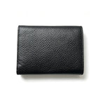 Tory Burch Kira black pebbled leather wallet multi-card slots and zippered coin pocket small and foldable women's wallet