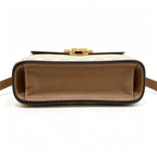 Tory Burch Eleanor  beige and brown jacquard fabric with adjustable leather shoulder strap women's style
