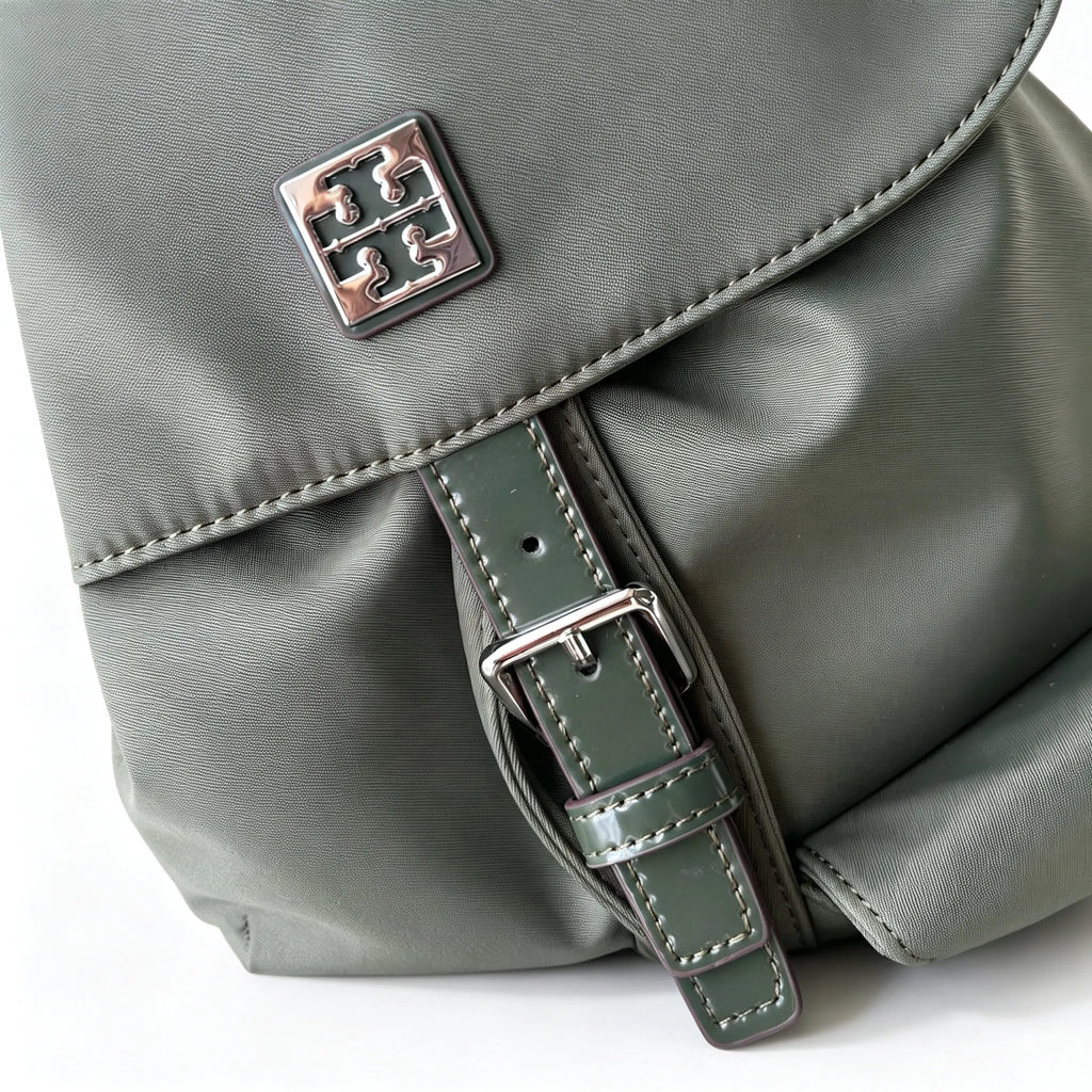 Tory Burch Virginia Sage Green and Adjustable Shoulder Strap Lightweight Travel/Commuter Bag for
