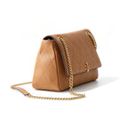 Tory Burch Kira | Mocha brown pebbled leather  adjustable chain shoulder strap multiple carrying options  women's designer handbag