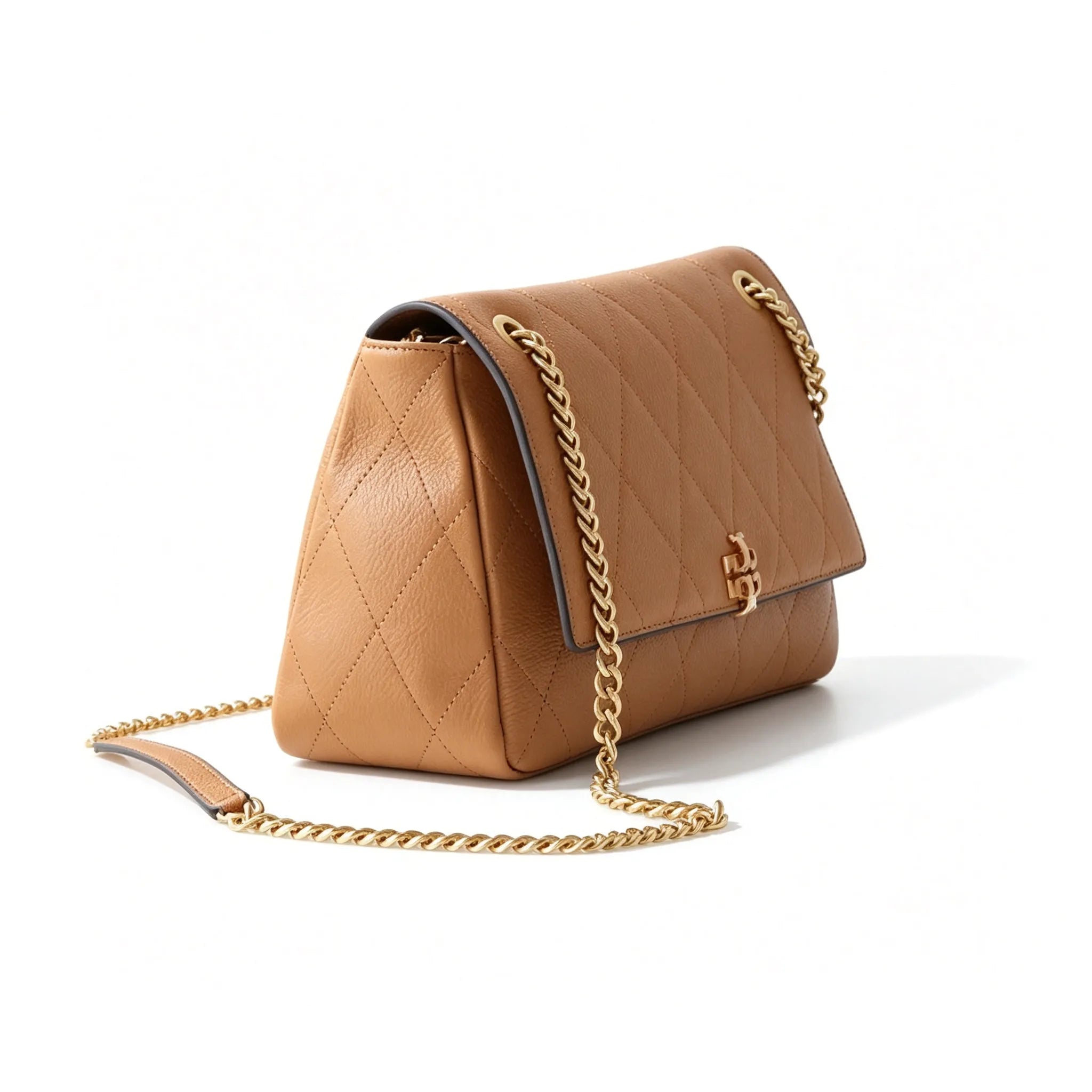 Tory Burch Kira | Mocha brown pebbled leather  adjustable chain shoulder strap multiple carrying options  women's designer handbag