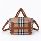 Burberry Vintage Check Mini Tote Bag | Suede Trim Leather Handle Top Handle Crossbody Bag — Archive Beige/Brown