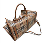 Burberry Freya Vintage Check Large Tote Bag | Canvas Leather Top Handle & Shoulder Bag — Archive Beige