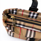 Burberry Nova Check Large Tote Bag with Matching Pouch Set | 2-in-1 Canvas Leather Shopper Shoulder Bag — Archive Beige/Black