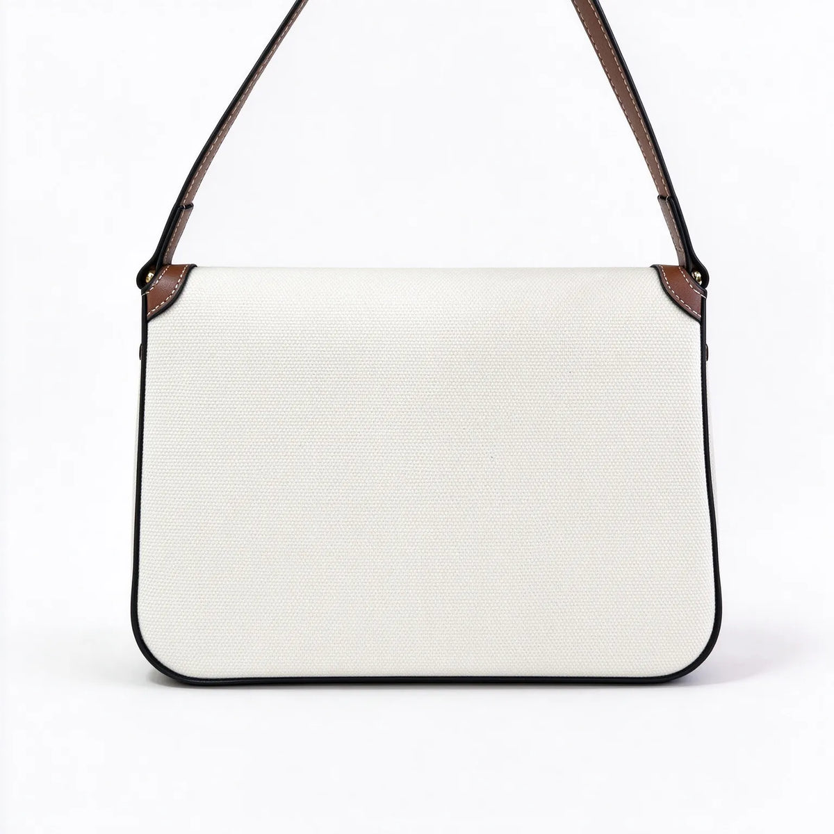 Burberry Horseferry Canvas Crossbody Bag | Logo Printed Leather Trim Flap Shoulder Bag — Natural/Brown