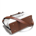 Burberry Horseferry Canvas Tote Bag | Logo Shopper with Brown Leather Strap & Black Trim — Natural/Tan/Black