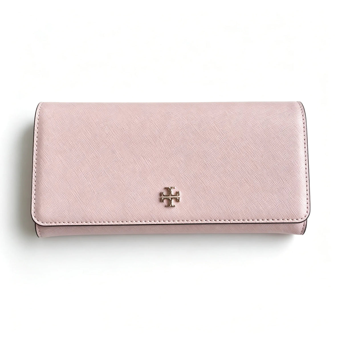 Tory Burch Robinson Navy Blue Saffiano Leather Handbag with Multiple Card Slots and Zippered Coin Purse  Women's Foldable Clutch