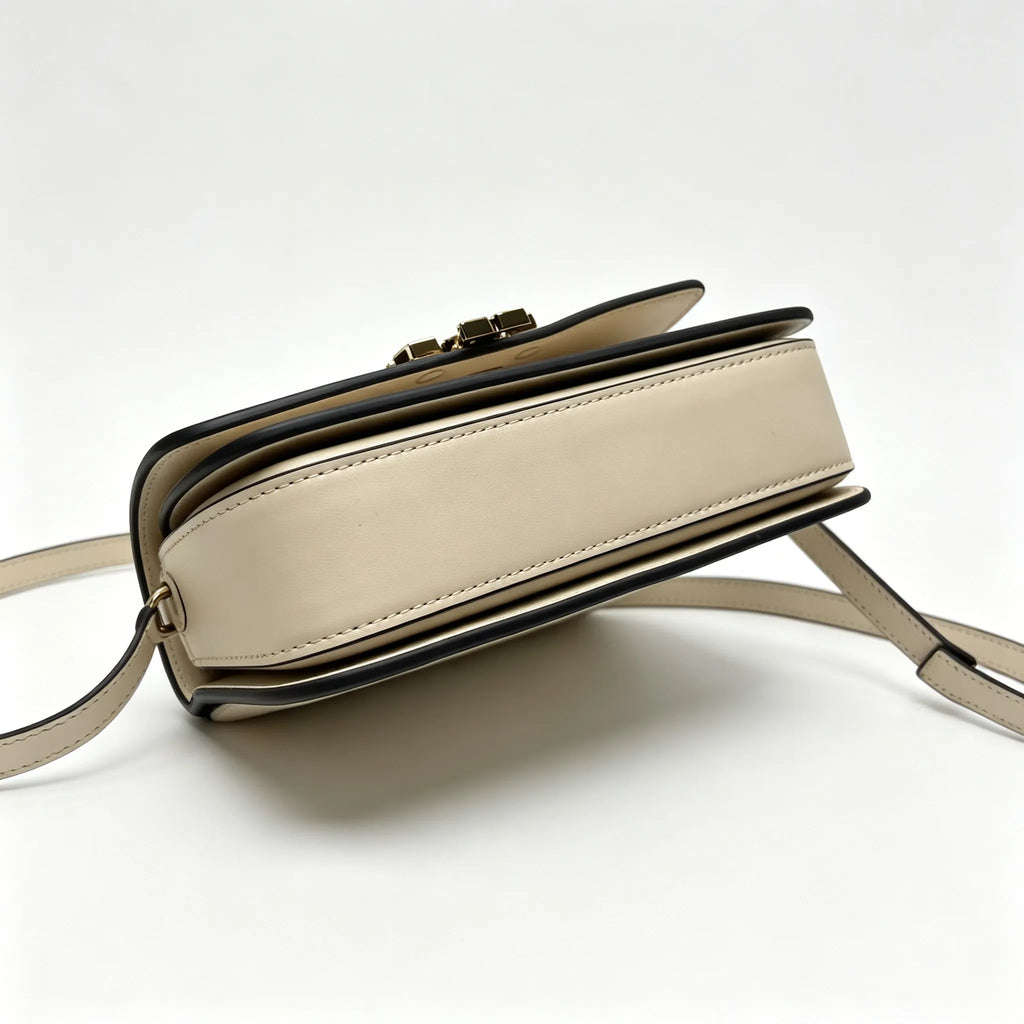 Tory Burch Eleanor | Off-white Nappa leather adjustable shoulder strap multiple carrying options women's designer handbag