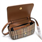 Burberry Vintage Check Small Camera Bag | Canvas Leather Crossbody Shoulder Bag — Archive Beige/Brown