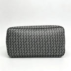 Tory Burch Ever-Ready | Grey coated canvas with woven print leather trim zip closure detachable pouch women's designer handbag