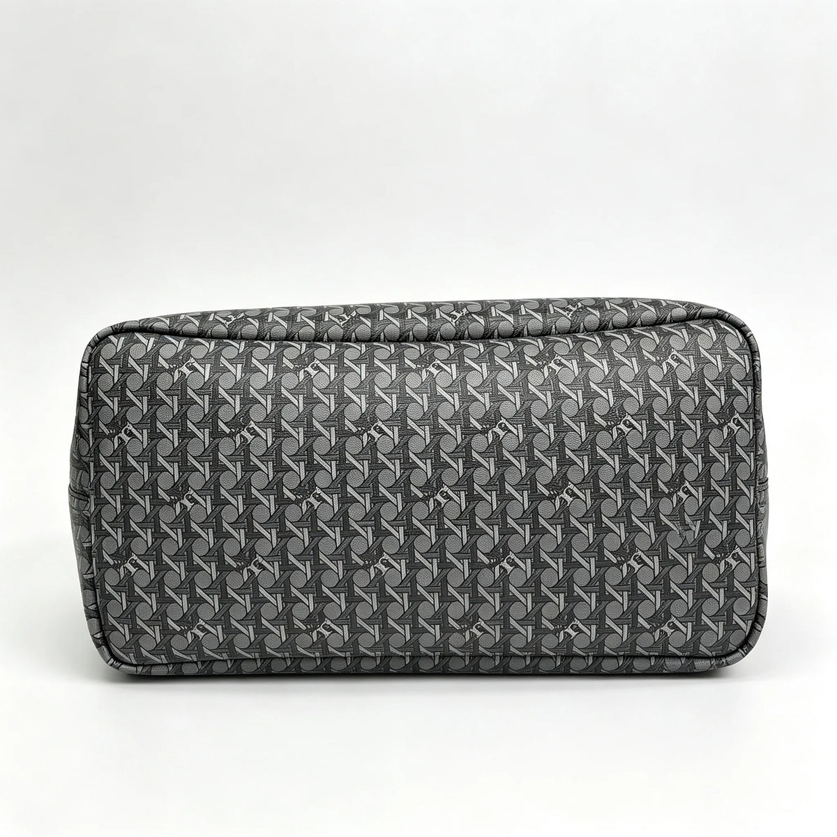 Tory Burch Ever-Ready | Grey coated canvas with woven print leather trim zip closure detachable pouch women's designer handbag