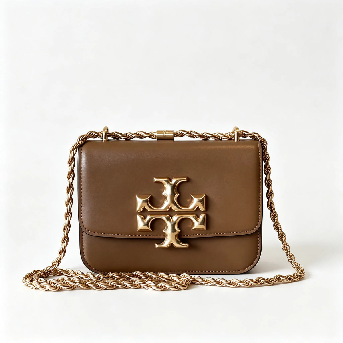 Tory Burch Eleanor off-white calfskin leather rope chain shoulder strap multi-angle carrying option for women