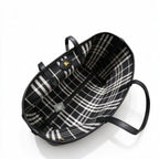 Burberry Reversible Bloomsbury Medium Tote Bag | Black Grainy Leather & Vintage Check
