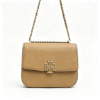 Tory Burch Eleanor | Off-white Nappa leather  adjustable shoulder strap  multiple carrying options  women's designer handbag