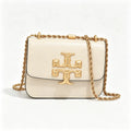 Tory Burch Eleanor off-white calfskin leather rope chain shoulder strap multi-angle carrying option for women