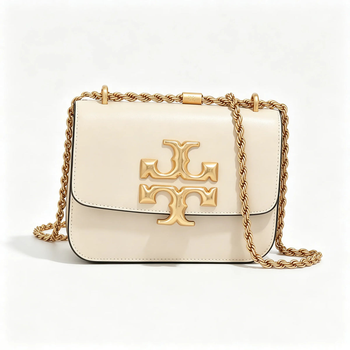 Tory Burch Eleanor off-white calfskin leather rope chain shoulder strap multi-angle carrying option for women