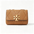 Tory Burch Kira | Warm brown pebbled leather  detachable chain shoulder strap women's designer handbag