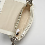Marc Jacobs J Marc Mini Quilted Chain Bag | White Lambskin  Detachable Shoulder Strap Women's Designer Crossbody Bag