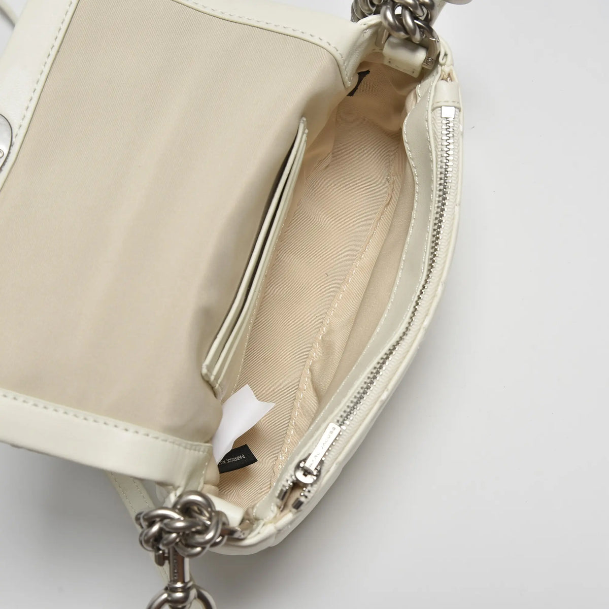 Marc Jacobs J Marc Mini Quilted Chain Bag | White Lambskin  Detachable Shoulder Strap Women's Designer Crossbody Bag