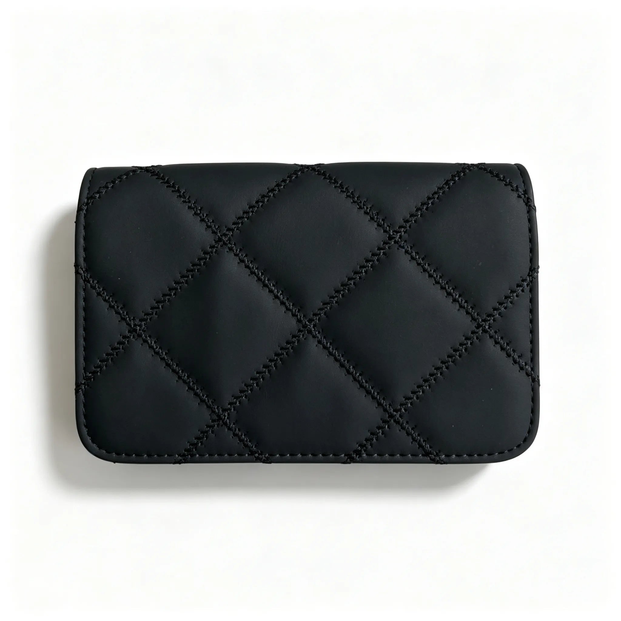 Tory Burch Willa black quilted leather wallet with multiple card slots and a zippered coin pocket a small m foldable women's wallet