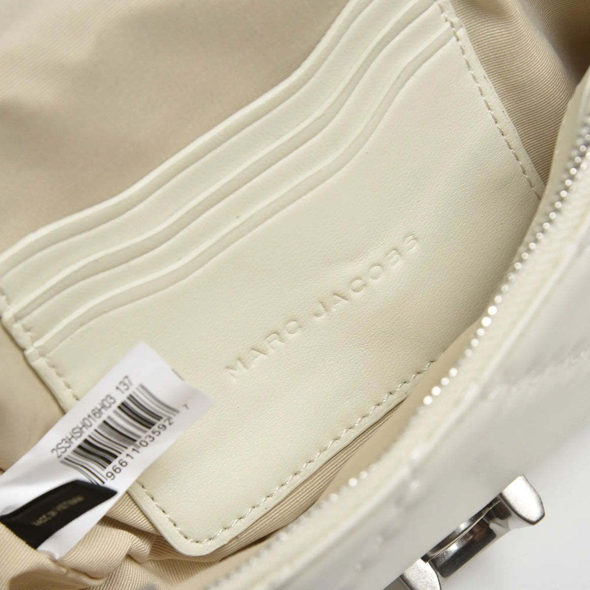 Marc Jacobs J Marc Mini Quilted Chain Bag | White Lambskin  Detachable Shoulder Strap Women's Designer Crossbody Bag