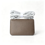 Tory Burch Eleanor, elephant grey with a silver double-T detachable chain shoulder strap offering multiple carrying options for women