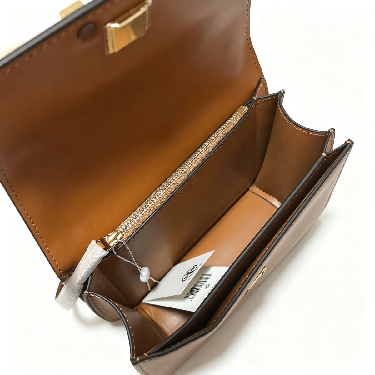 Tory Burch Eleanor | Camel Nappa leather with a detachable shoulder strap multiple carrying options women's designer handbag