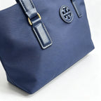 Tory Burch Ella | Navy blue waterproof fabric double handles spacious interior women's business travel handbag