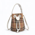 Burberry Vintage Check Mini Bucket Bag | Drawstring Crossbody Bag — Archive Beige/Chalk White