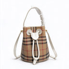 Burberry Vintage Check Mini Bucket Bag | Drawstring Crossbody Bag — Archive Beige/Chalk White