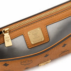 MCM Envelope Shoulder Bag | Cognac Visetos Leather with Gold Chain & Laurel Lock