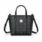 MCM Mini Toni Visetos Handbag, black, women’s handbag, featuring a detachable crossbody strap and the classic monogram print.