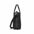 MCM Mini Toni Visetos Handbag, black, women’s handbag, featuring a detachable crossbody strap and the classic monogram print.