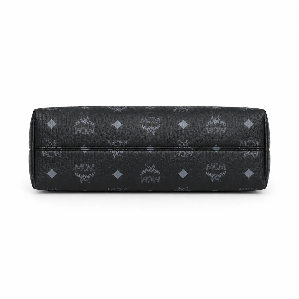 MCM Black Visetos Monogram Hobo Bag – Zip-Top Shoulder Bag with Gold-Tone Hardware and Lock Charm