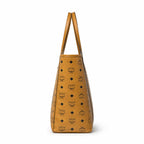 MCM Cognac Visetos Monogram Tote Bag – Brown Women's Shoulder Bag with Long Top Handles