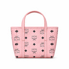 MCM Toni Visetos X-Mini Shopper Bag | Pink Monogram Tote with Removable Strap — Pink Rose/Gold