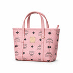MCM Toni Visetos X-Mini Shopper Bag | Pink Monogram Tote with Removable Strap — Pink Rose/Gold