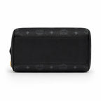 MCM Black Visetos Boston Bag – Monogram Top Handle Handbag with Detachable Shoulder Strap