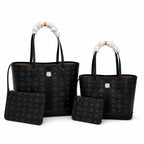 MCM Liz Visetos Shopper Tote Bag | New 2026 Reversible Monogram Tote with Pouch — Black
