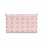MCM Patrizia Visetos Chain Envelope Bag | Pink Monogram Shoulder Crossbody Bag — Light Pink