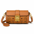 MCM Park Avenue Flap Bag Visetos | Cognac Monogram Leather Shoulder Bag — Dry Cognac